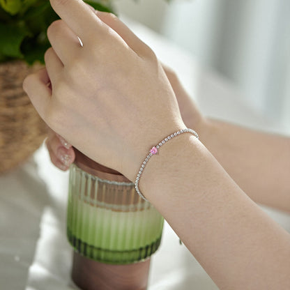 [ECHO ]0.5 Carat Elegant Romantic Heart Shape Lover Bracelet