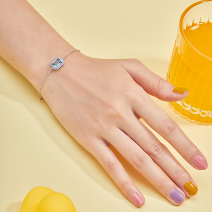 [ECHO ]2.0 Carat Sparkling Colorful Emerald Cut Daily Bracelet