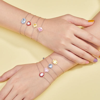 [ECHO ]2.0 Carat Sparkling Colorful Emerald Cut Daily Bracelet