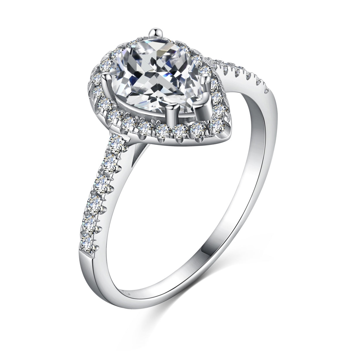 [ECHO ]1.0 Carat Luxurious Resplendent Water Drop Shape Wedding Ring