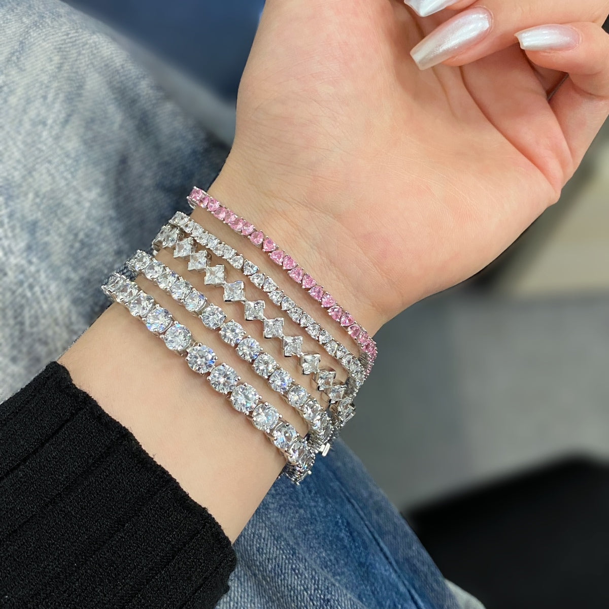 [ECHO ]0.5 Carat Ornate Princess Cut Daily Bracelet