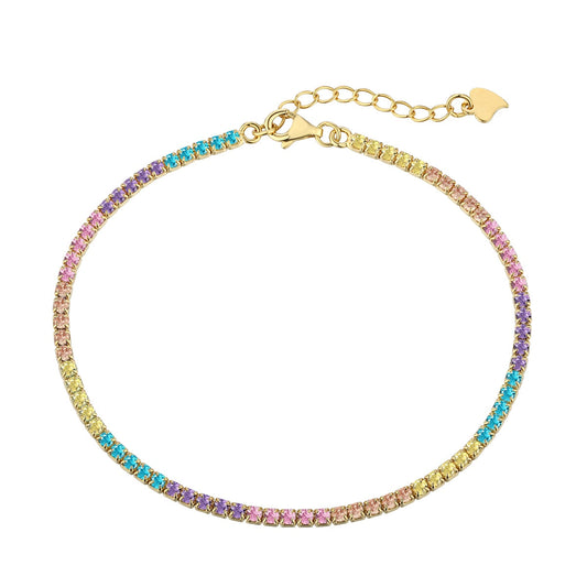 [ECHO ]Dazzling Colorful Round Cut Daily Bracelet