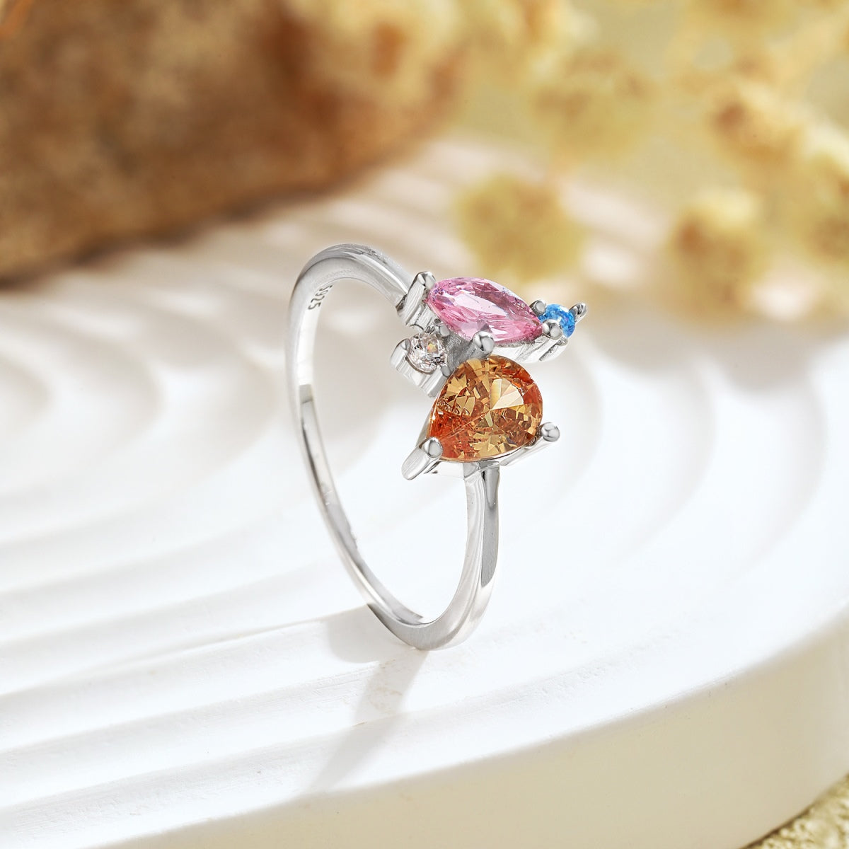 [ECHO ]Radiant Colorful Multi Cut Daily Ring