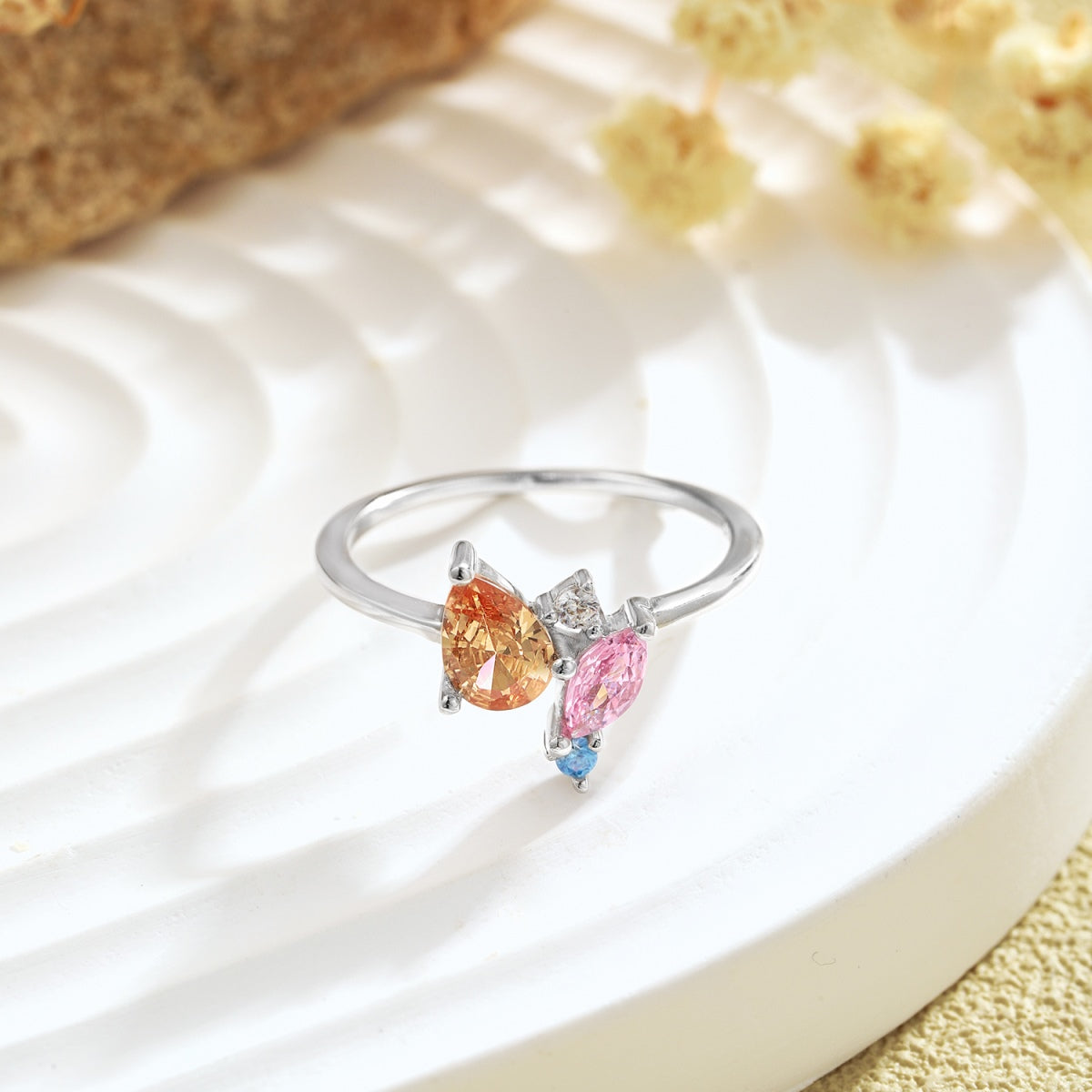 [ECHO ]Radiant Colorful Multi Cut Daily Ring