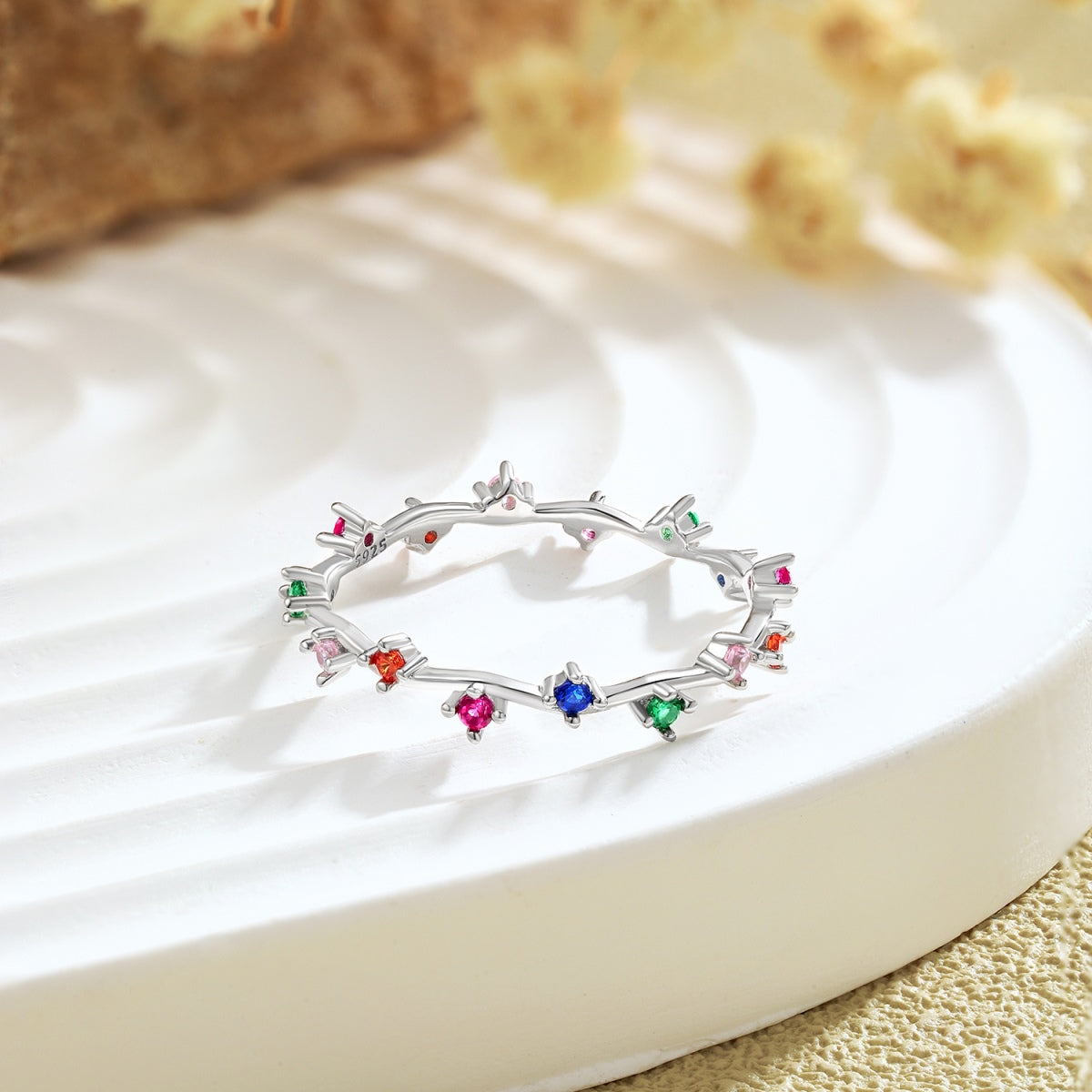 [ECHO ]Radiant Colorful Round Cut Daily Ring