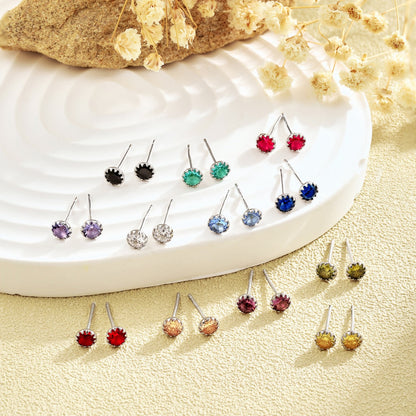 [ECHO ]Sparkling Colorful Round Shape Earrings