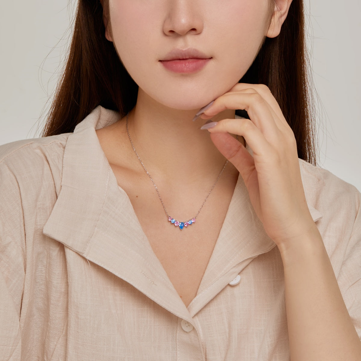 [ECHO ]Dainty Colorful Heart Necklace
