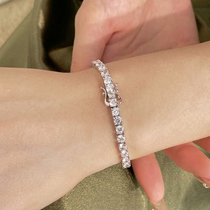 [ECHO ]Luxurious Ornate Round Cut Tennis Bracelet