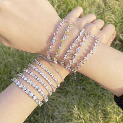 [ECHO ]Luxurious Ornate Round Cut Tennis Bracelet