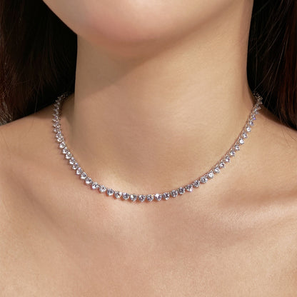 [ECHO ]Ornate Heart Cut Tennis Necklace