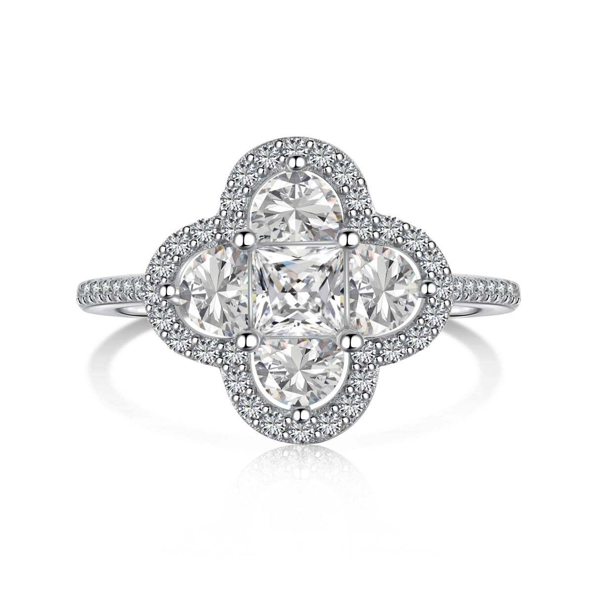 [ECHO ]Luxurious Eternity Flower Shape Banquet Ring