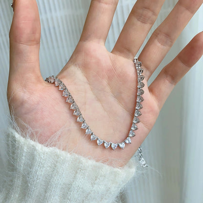 [ECHO ]Ornate Heart Cut Tennis Necklace