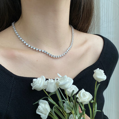 [ECHO ]Ornate Heart Cut Tennis Necklace