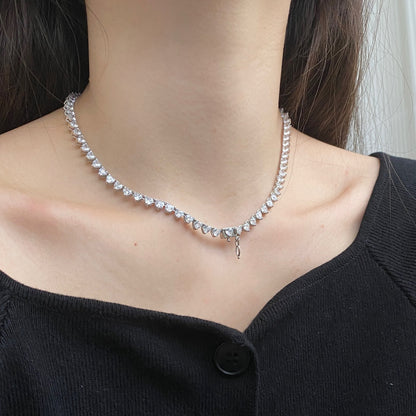 [ECHO ]Ornate Heart Cut Tennis Necklace