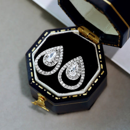 [ECHO ]Sparkling Delicate Water Drop Shape Daily Earrings