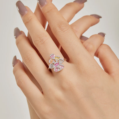 [ECHO ]Sparkling Colorful Water Drop Shape Daily Ring