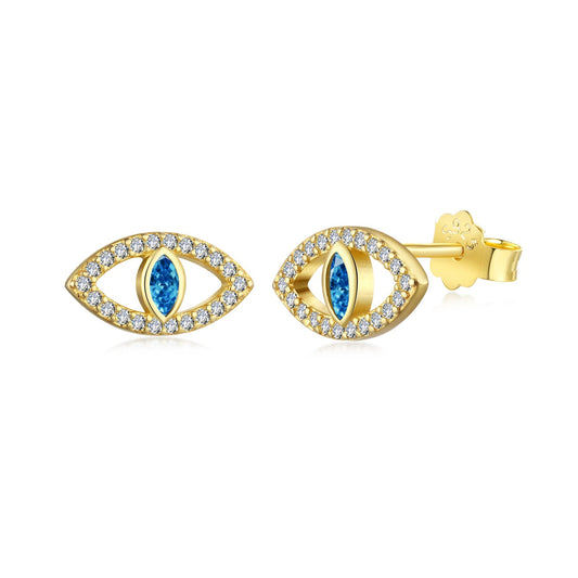 [ECHO ]Blue Devil Eyes Hollow Stud Earrings