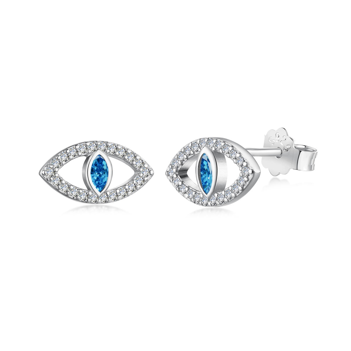 [ECHO ]Blue Devil Eyes Hollow Stud Earrings