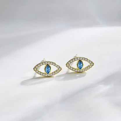 [ECHO ]Blue Devil Eyes Hollow Stud Earrings