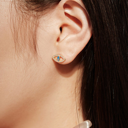 [ECHO ]Blue Devil Eyes Hollow Stud Earrings