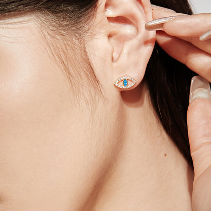 [ECHO ]Blue Devil Eyes Hollow Stud Earrings