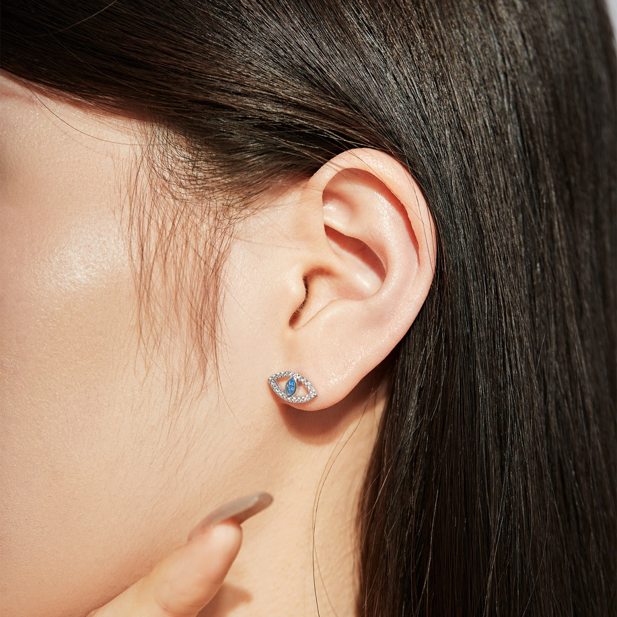 [ECHO ]Blue Devil Eyes Hollow Stud Earrings