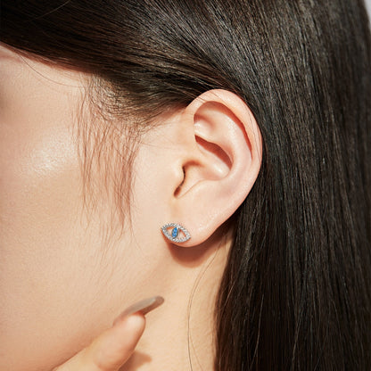 [ECHO ]Blue Devil Eyes Hollow Stud Earrings