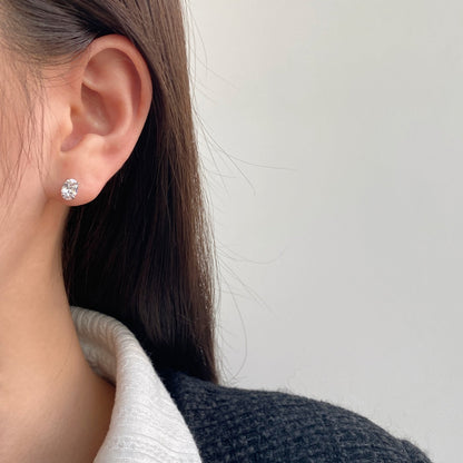 [ECHO ]Oval Classic Dignified Elegant Earrings