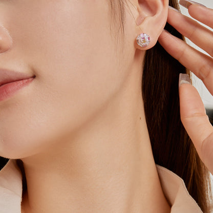 [ECHO ]Ornate Colorful Octagon Shape Daily Earrings
