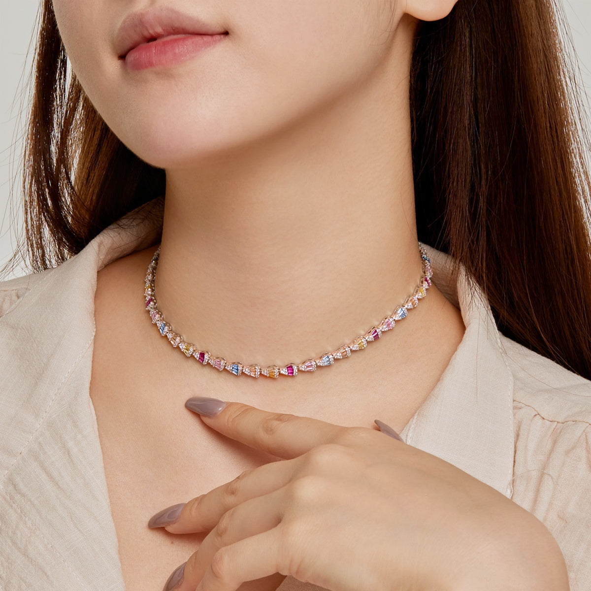 [ECHO ]Radiant Colorful Rainbow Necklace