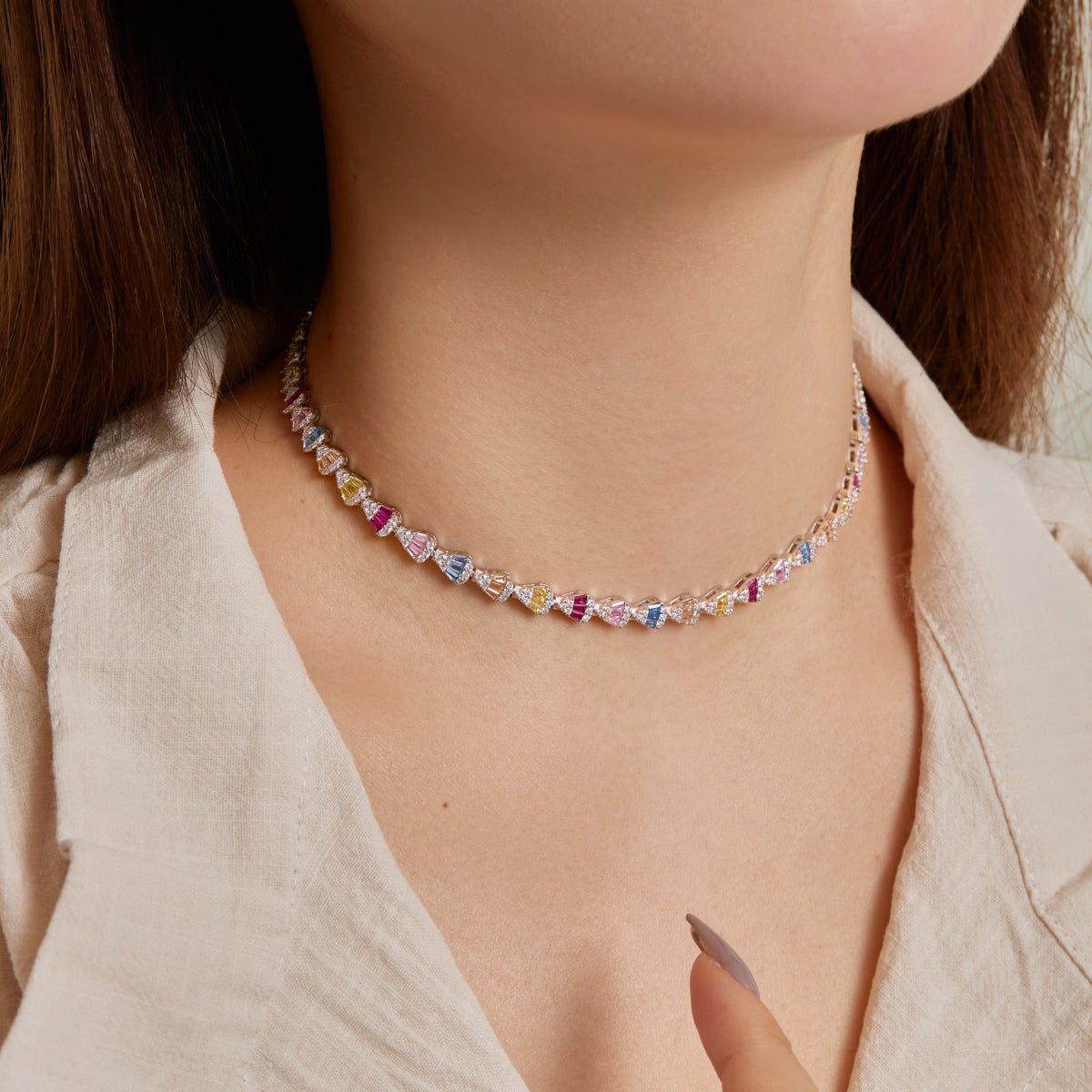 [ECHO ]Radiant Colorful Rainbow Necklace