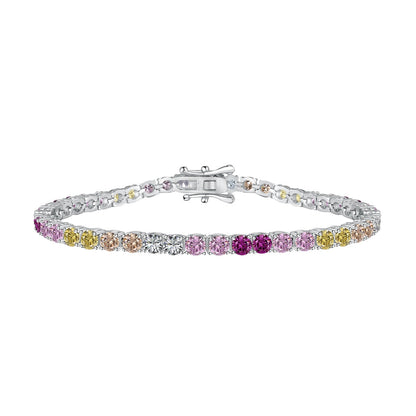 [ECHO ]Radiant Colorful Round Cut Tennis Bracelet