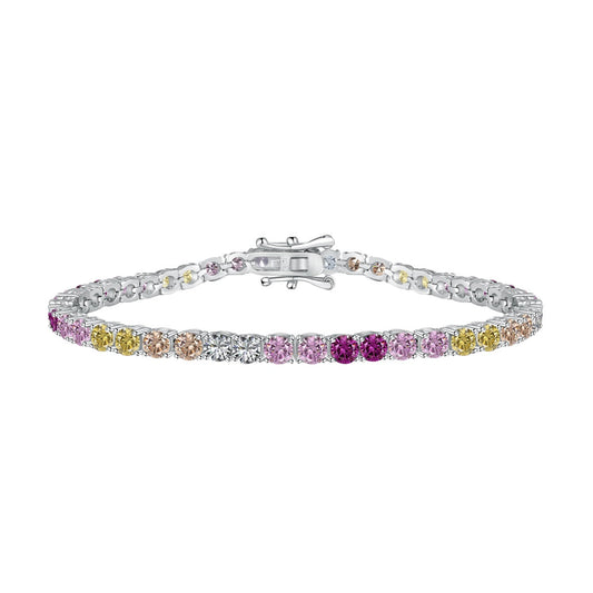 [ECHO ]Radiant Colorful Round Cut Tennis Bracelet