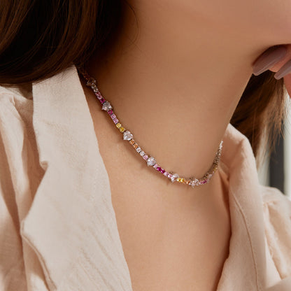 [ECHO ]Delicate Colorful Rainbow Tennis Chain