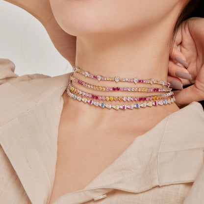 [ECHO ]Delicate Colorful Rainbow Tennis Chain