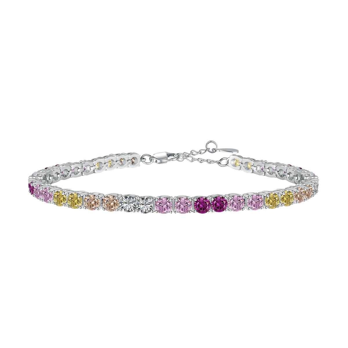 [ECHO ]Radiant Colorful Round Cut Tennis Bracelet