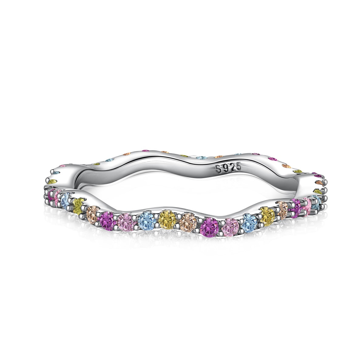[ECHO ]Dainty Colorful Round Cut Party Ring