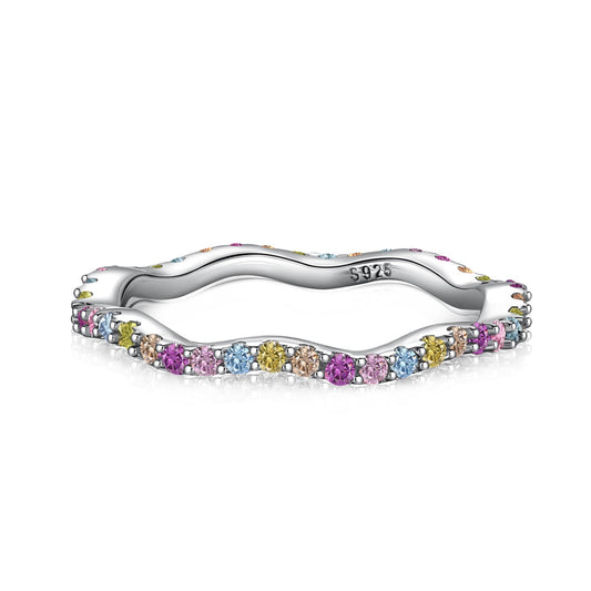 [ECHO ]Dainty Colorful Round Cut Party Ring
