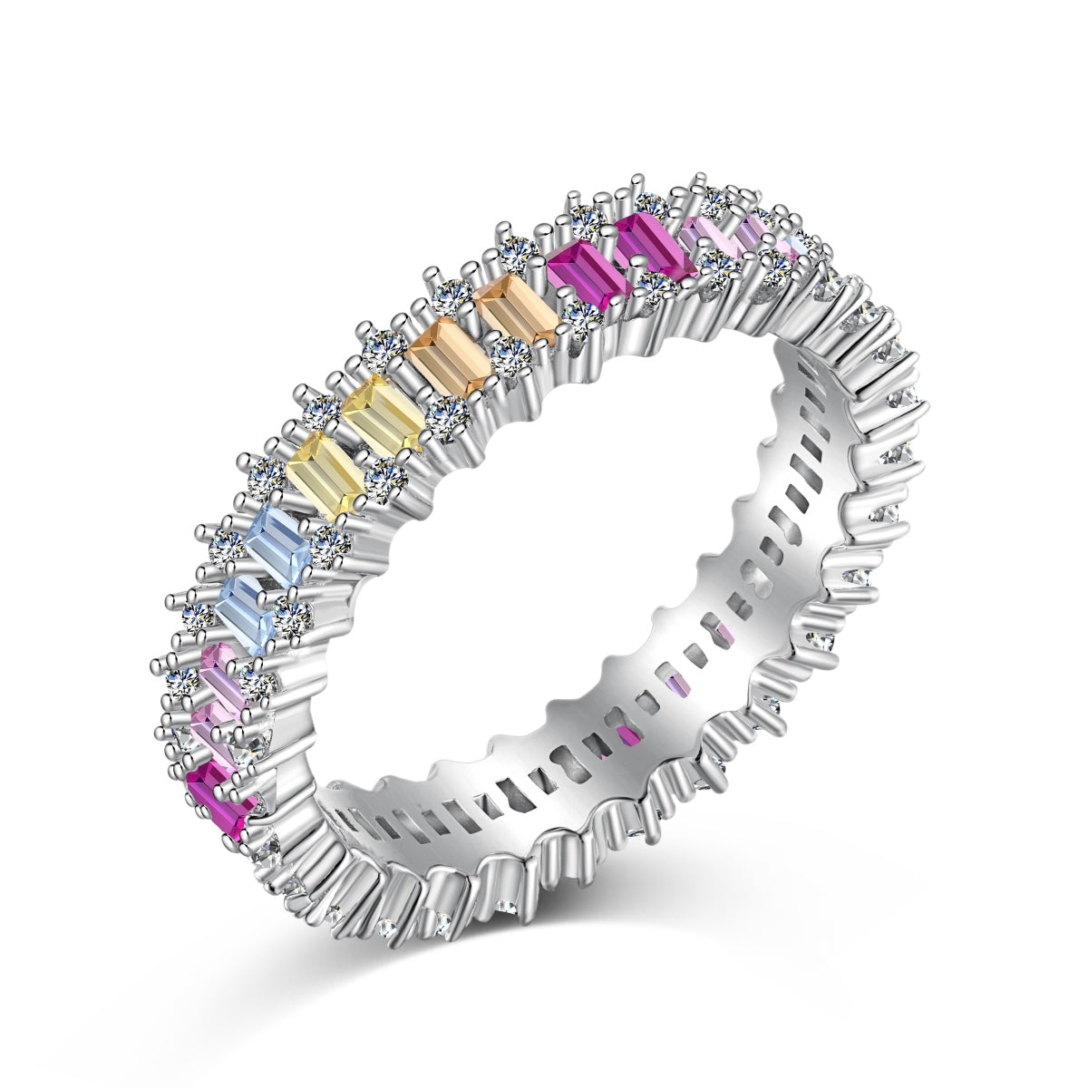 [ECHO ]Splashy Ornate Emerald Cut Cocktail Ring