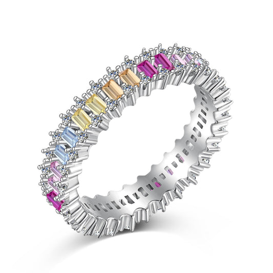 [ECHO ]Splashy Ornate Emerald Cut Cocktail Ring