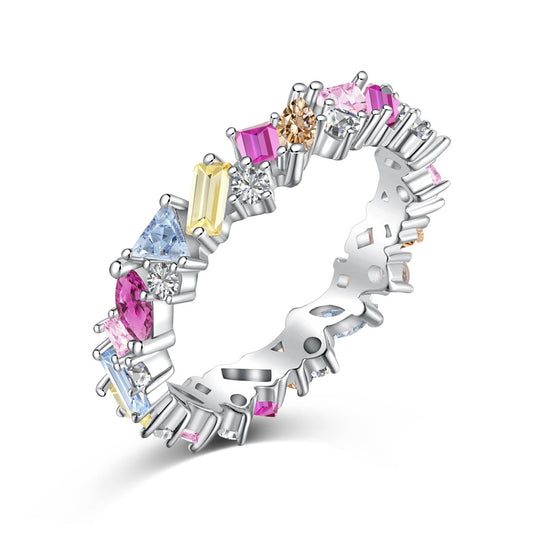 [ECHO ]Dazzling Polychromatic Multi cut Daily Ring