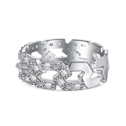 [ECHO ]Sparkling Vibrant Emerald Cut Daily Ring