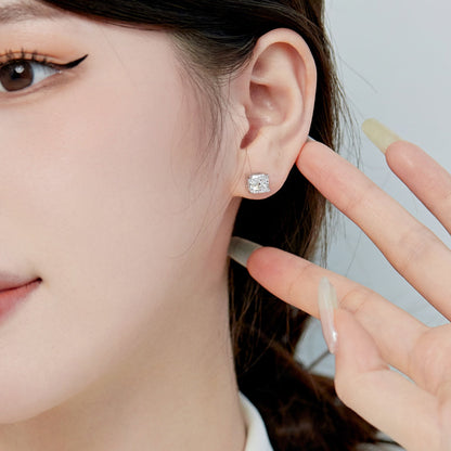 [ECHO ]1.0 Carat Radiant Princess Cut Wedding Earrings