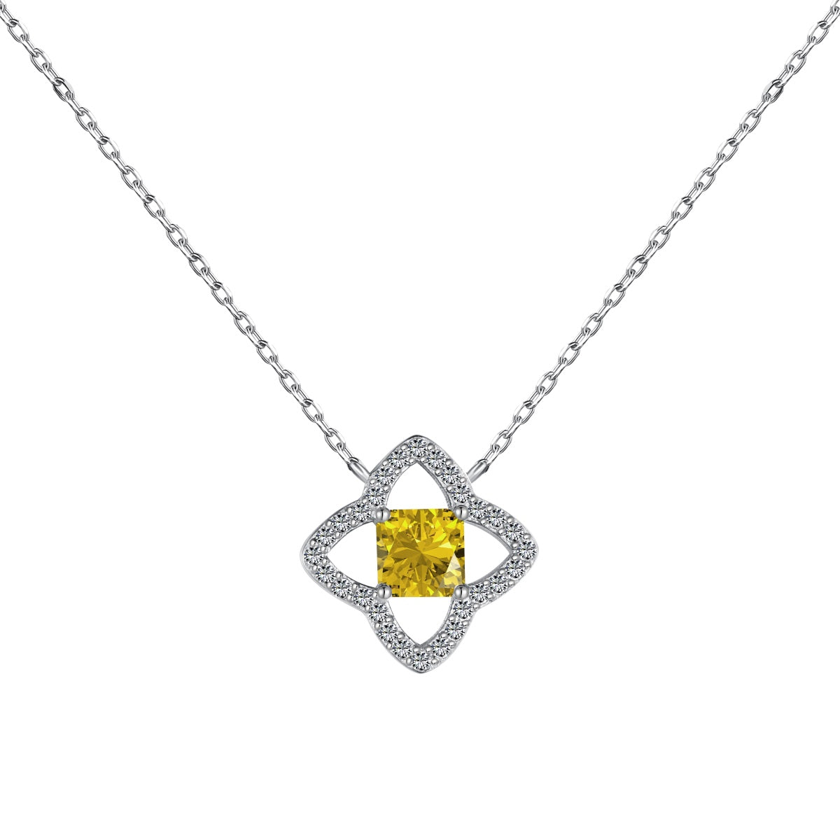 [ECHO ]Exquisite Flower Shape Princess Cut Necklace