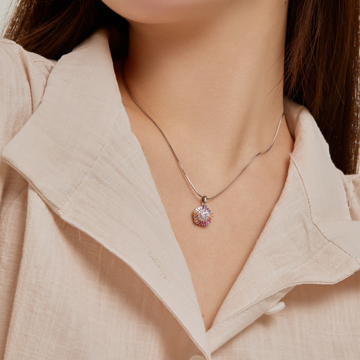 [ECHO ]Charming Flower Colorful Necklace
