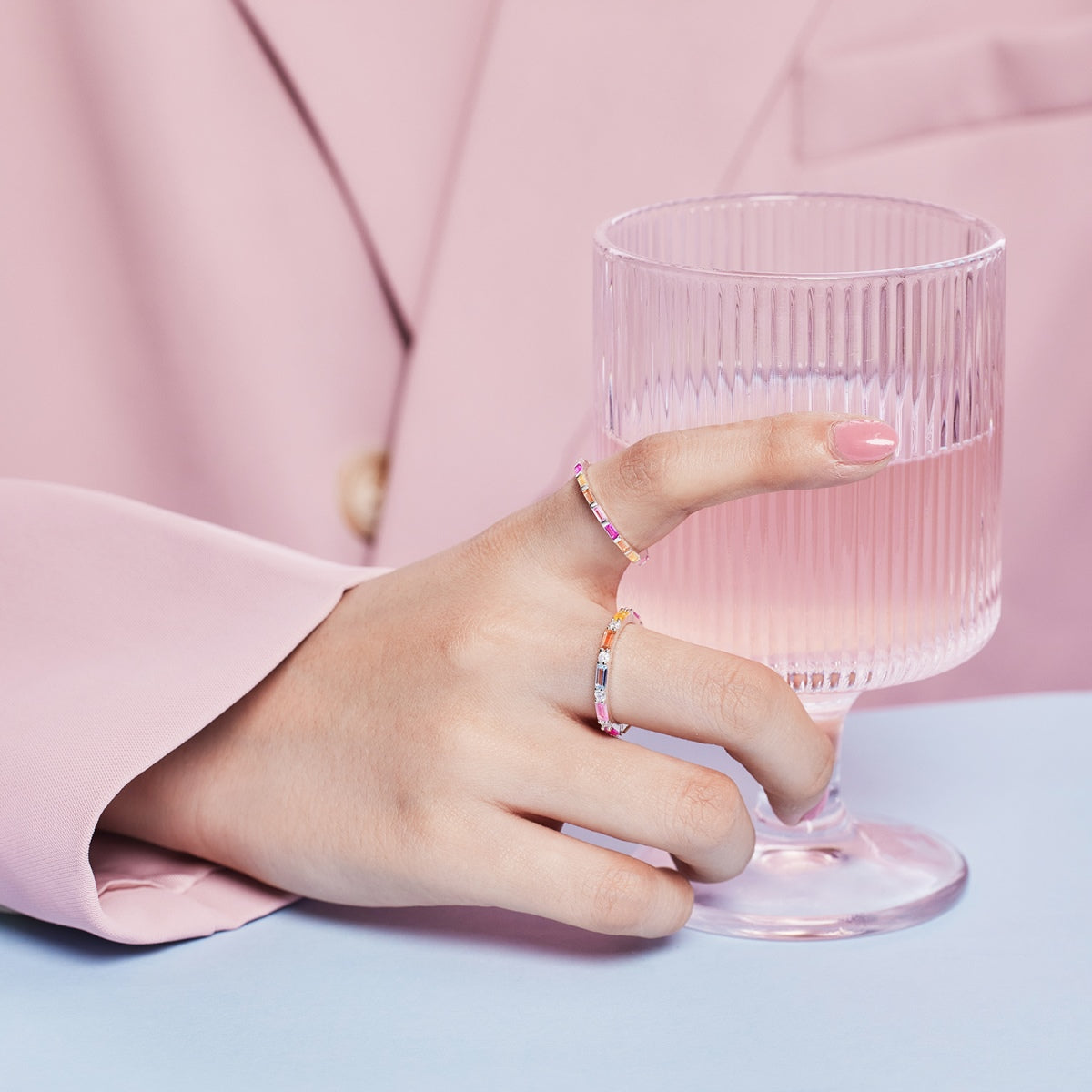 [ECHO ]Lively In Shades Elegant Radiant Cut Daily Ring