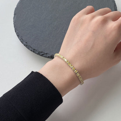[ECHO ]Ornate Dazzling Round Cut Tennis Bracelet