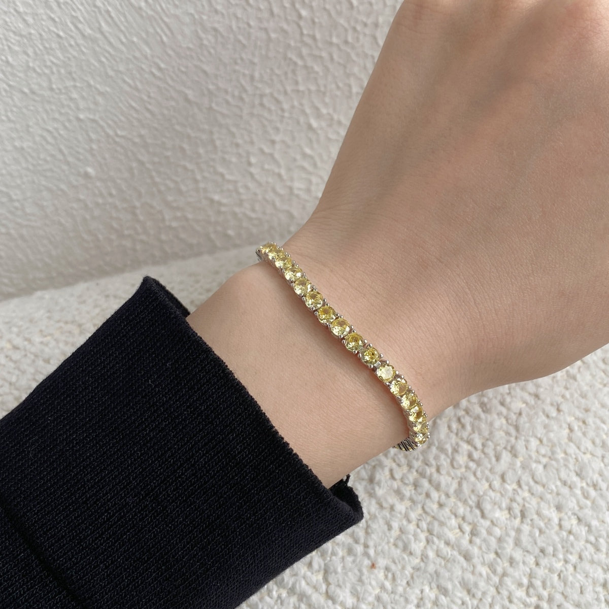 [ECHO ]Ornate Dazzling Round Cut Tennis Bracelet