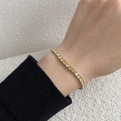 [ECHO ]Ornate Dazzling Round Cut Tennis Bracelet