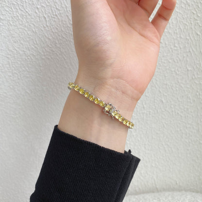 [ECHO ]Ornate Dazzling Round Cut Tennis Bracelet